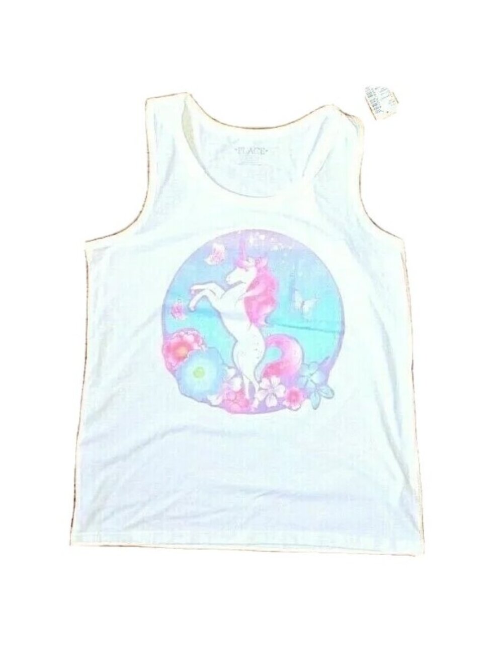 The Children’s Place Tank Top Girls XL 14 Unicorn Multicolor Cotton Blend